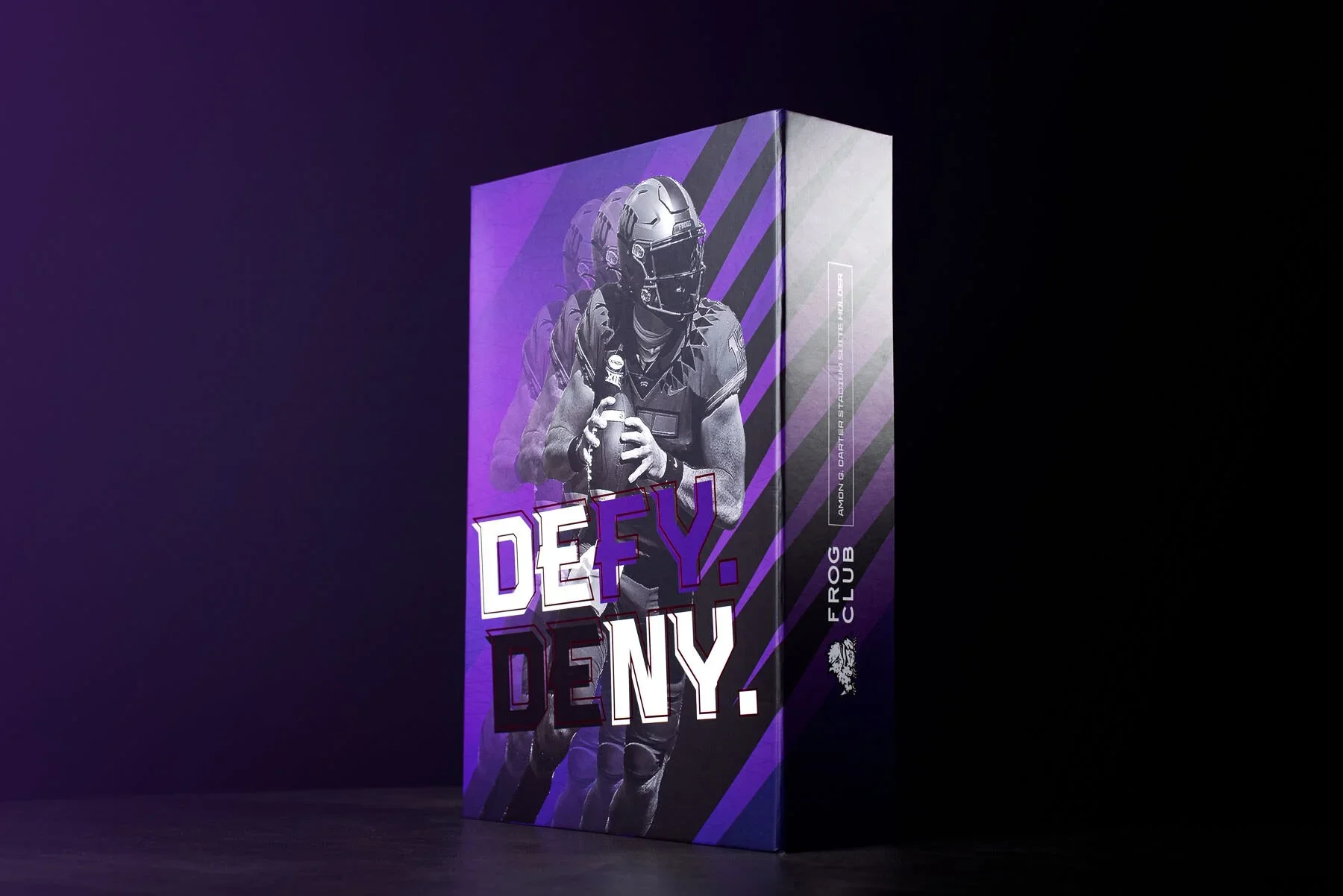 Shot for Cedar Packaging featuring a football player holding a football by James Bridle UK