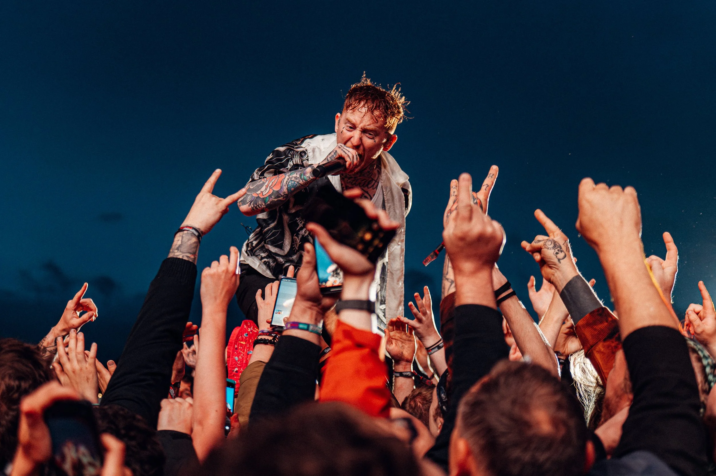 Frank Carter & the Rattlesnakes perform in 2021 at the UKs first festival since COVID-19 Started in 2020. By James Bridle Music & Festival Photographer
