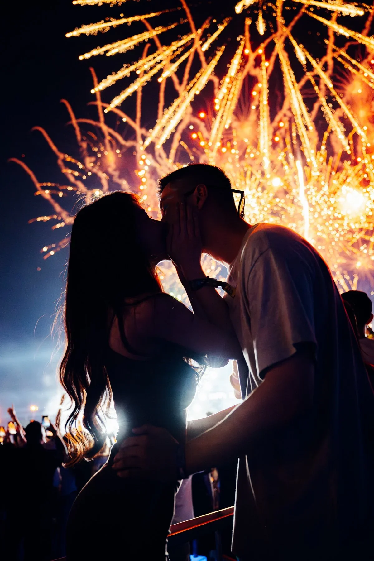 Neon Countdown Midnight Kiss in Thailand, Bangkok