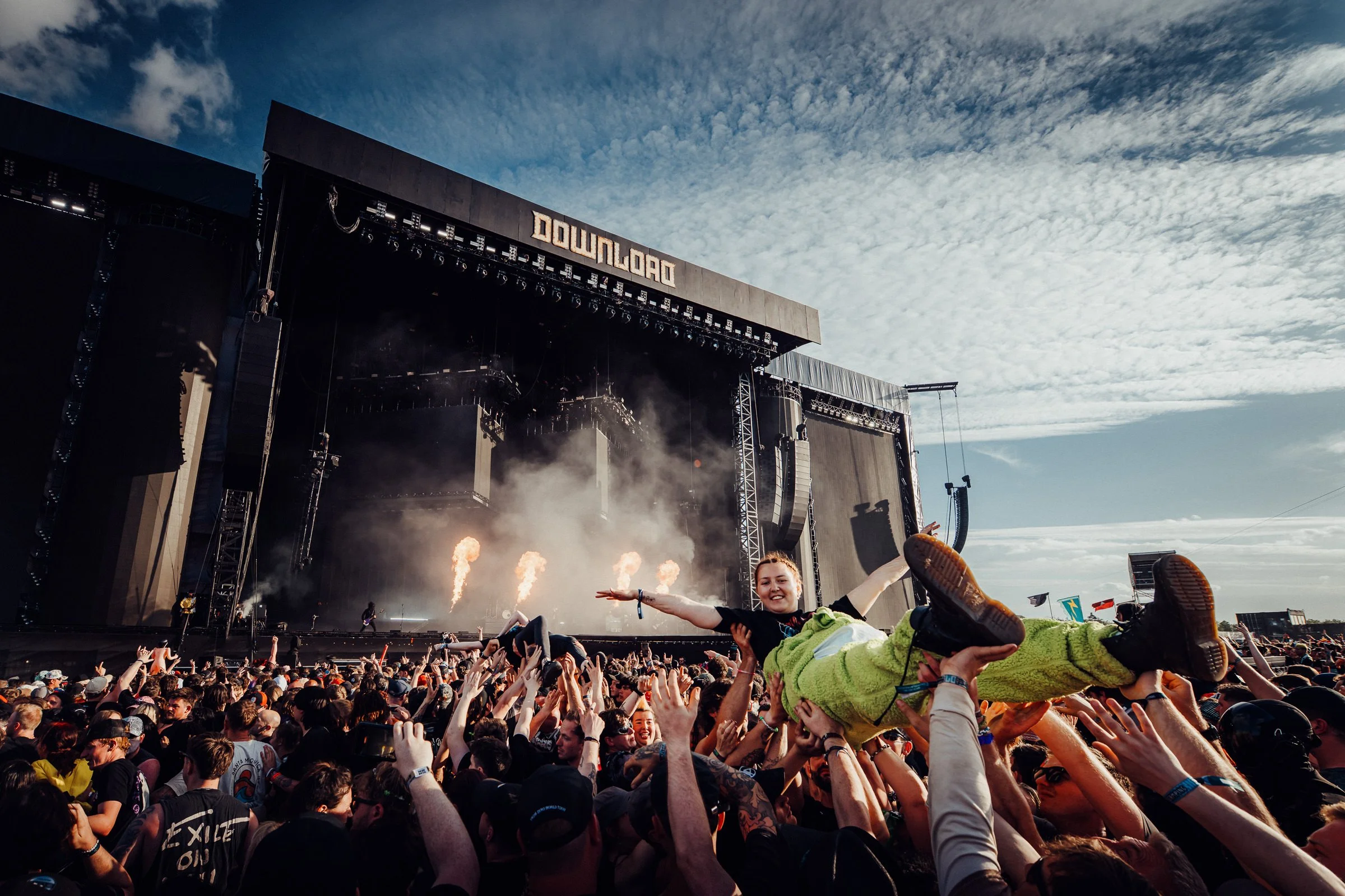 Download Crowd Surfers during Bad Omens Set at Download 2026 By James Bridle for Live Nation. 