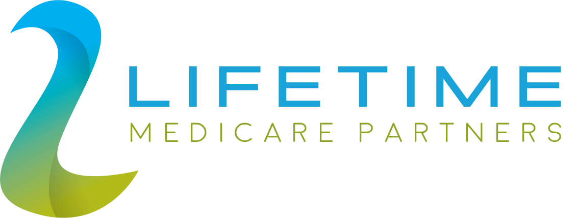 Logo with blue and green colors and an abstract curved design