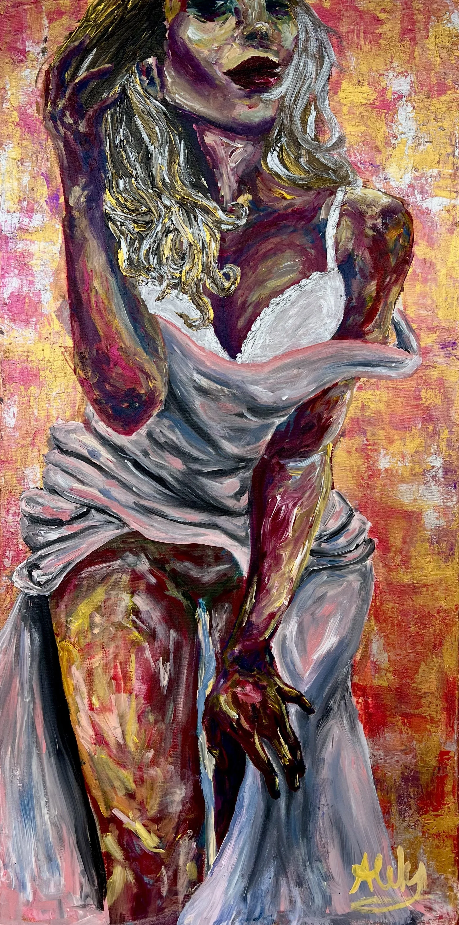 Rosegold Noir Original 24x48in