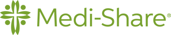 The Medi-Share logo with a green cross and the words 'Medi-Share' in green text.