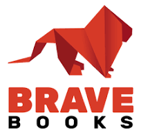 Brave Books logo featuring a stylized red lion with the word "BRAVE" in bold red letters and "BOOKS" underneath.