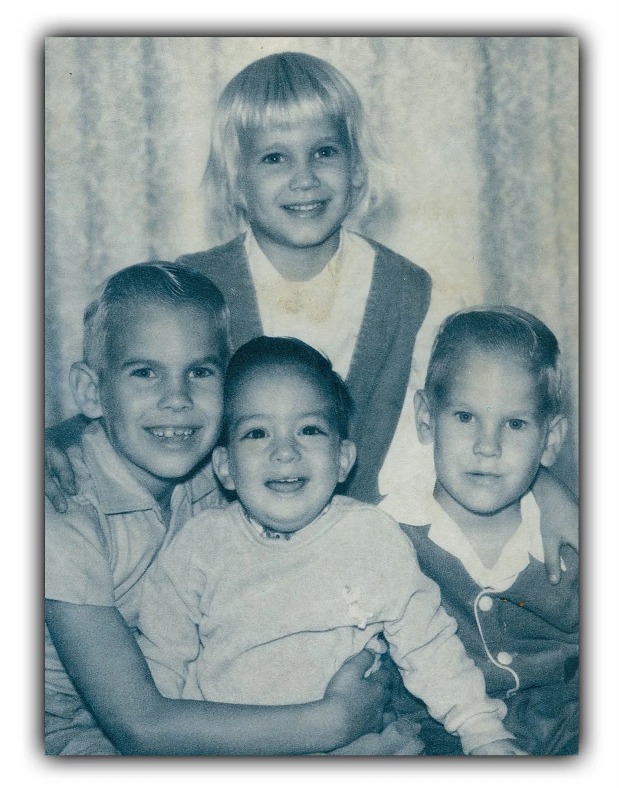 Dean (bottom middle) lived with the Clark family for almost 9 years