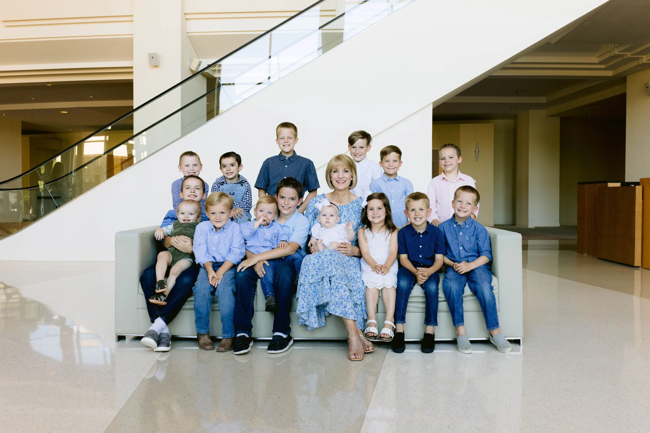 Lori with her grandchildren in 2022