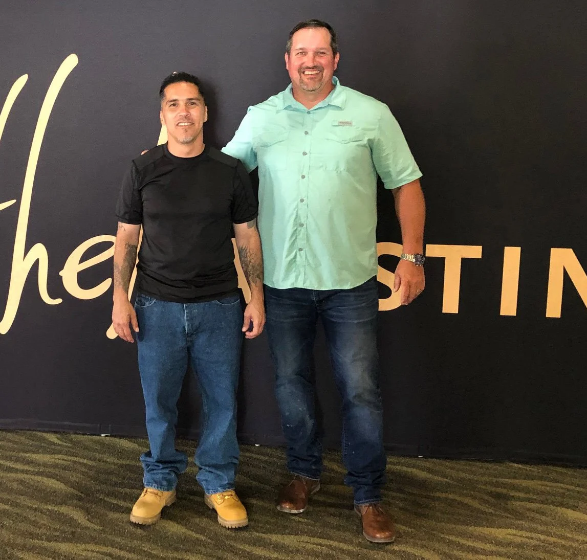 Ron with his friend, a former Mexican Mafia gang member. Today, both serve the Lord as brothers in Christ.