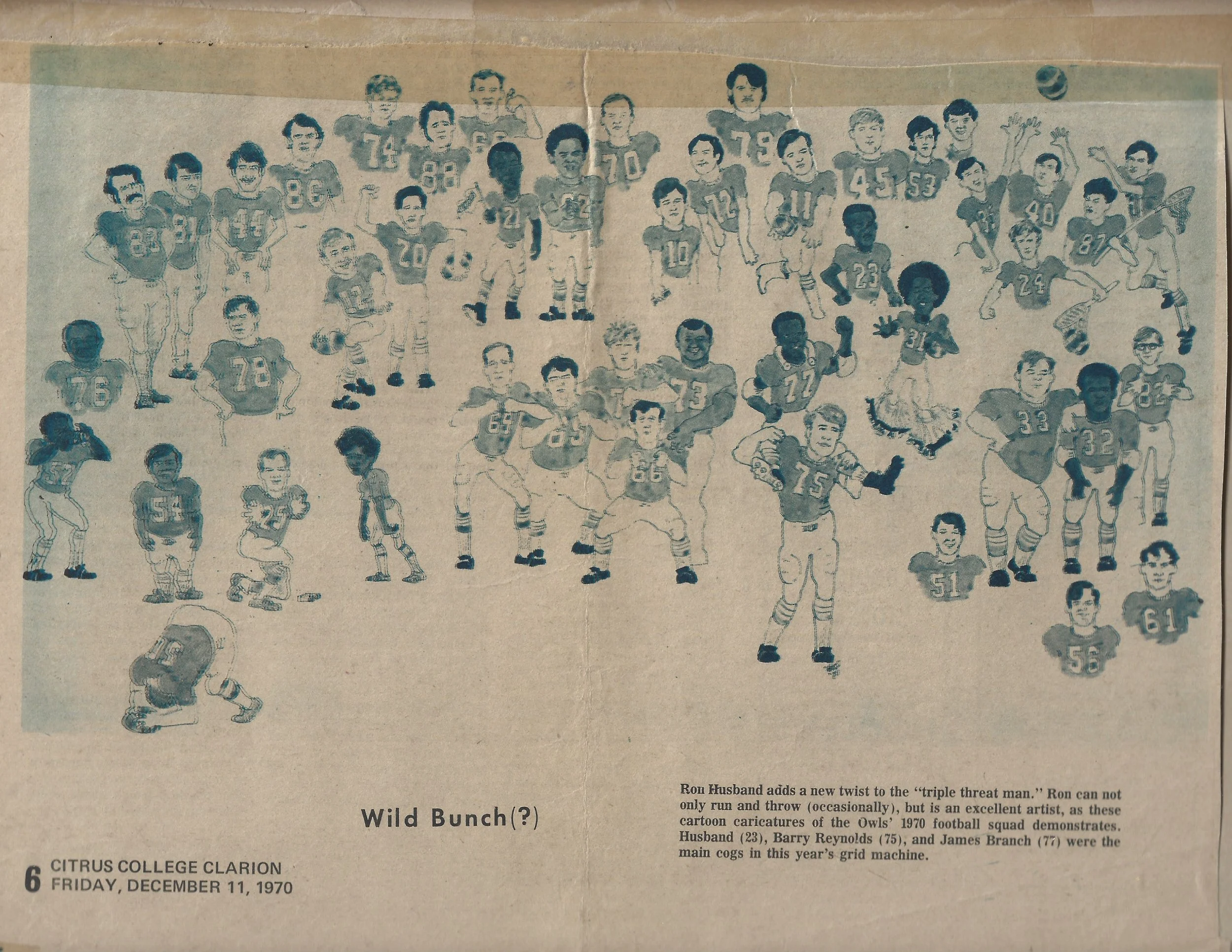 Ron illustrated his football team
