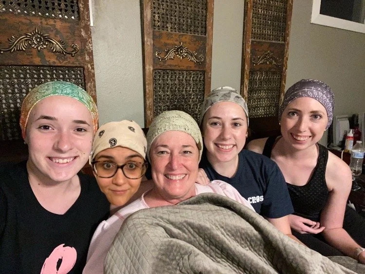 Teri with her 4 daughters during her chemo treatment
