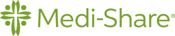 The Medi-Share logo with a green cross and the words 'Medi-Share' in green text.