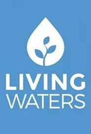 Living Waters logo on a blue background.