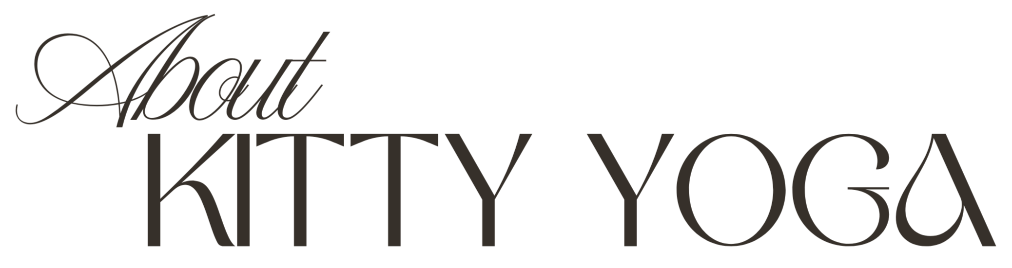 Stylized text that says "Adopt Kitty Yogi" in elegant fonts.