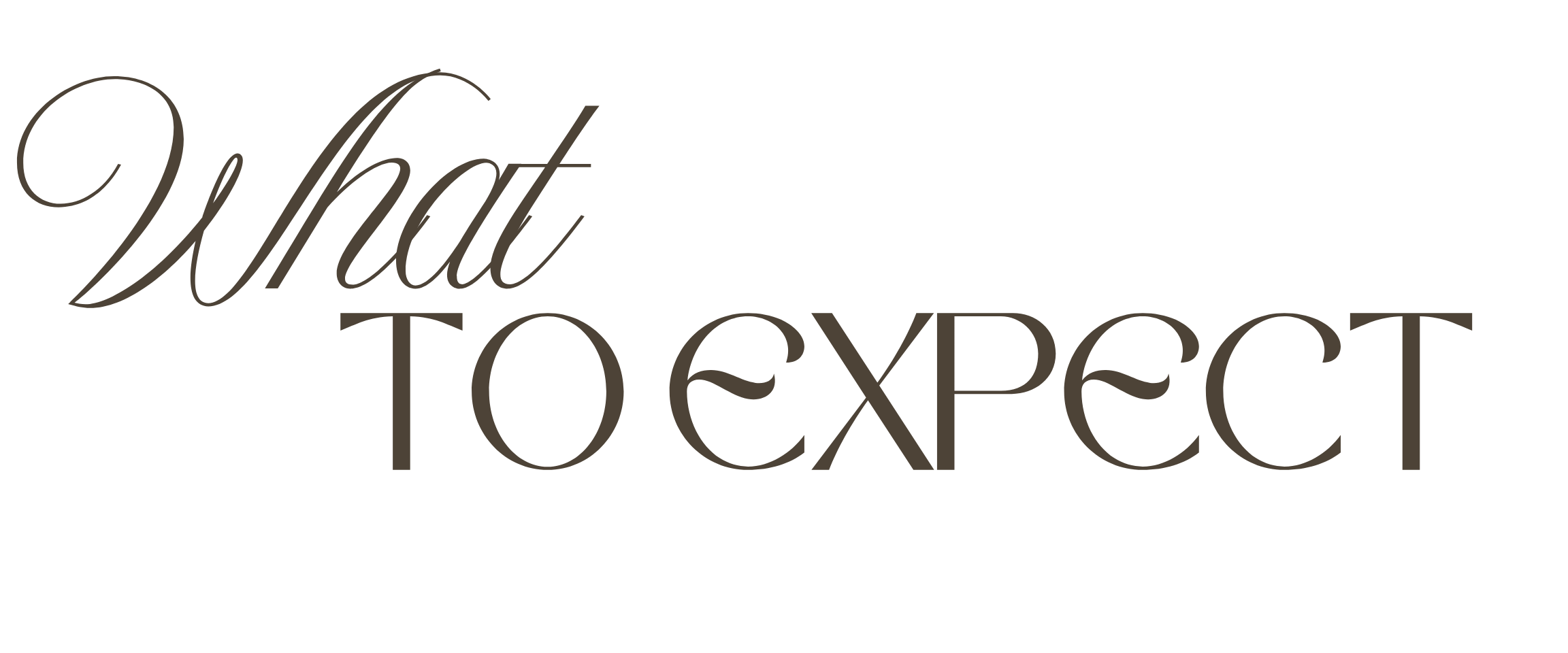 Text that says 'What to Expect' in elegant, cursive font