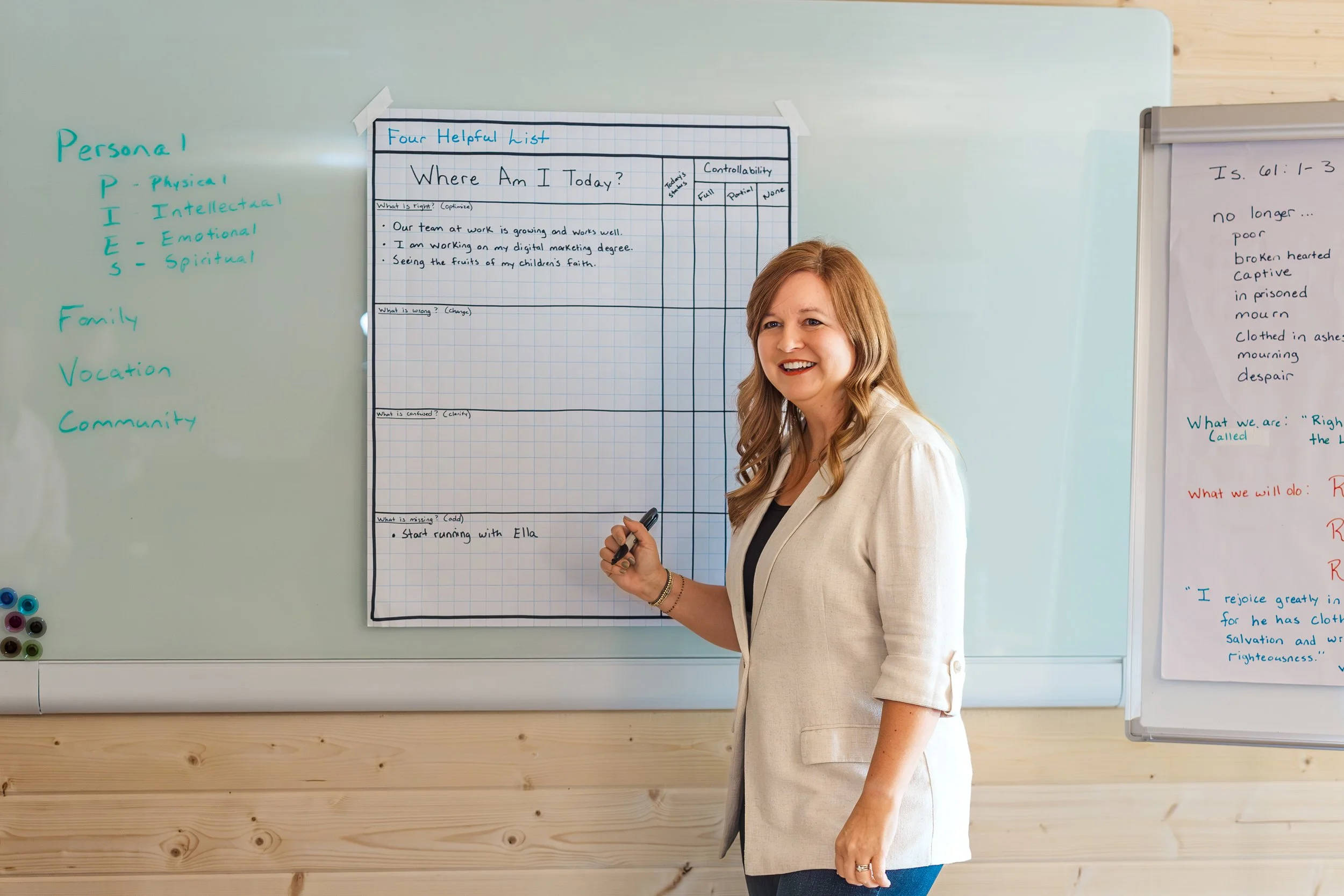 Faith-based LifePlan session with Deidre King helping a client explore values, gifts, and life purpose.