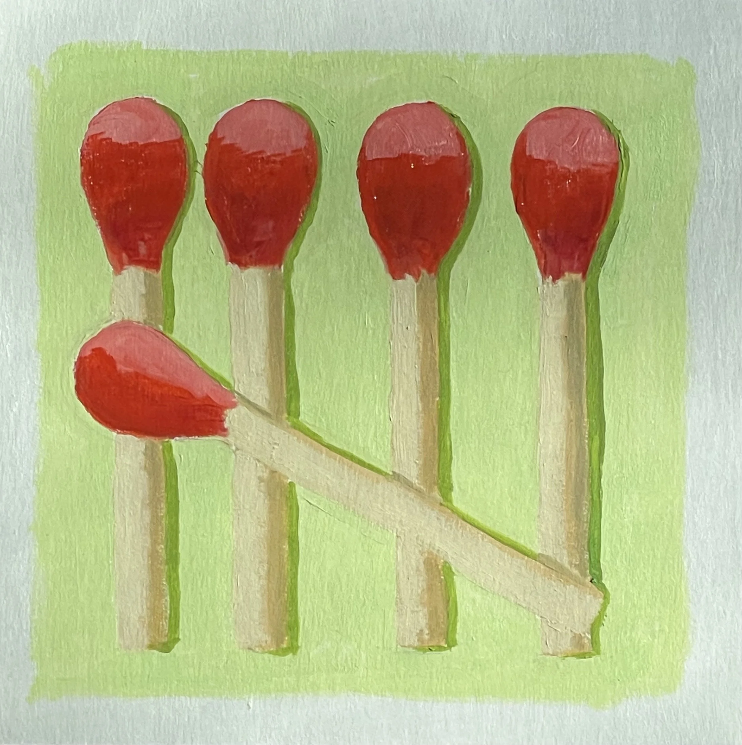 Red Tip Hash Mark on Green II - $350