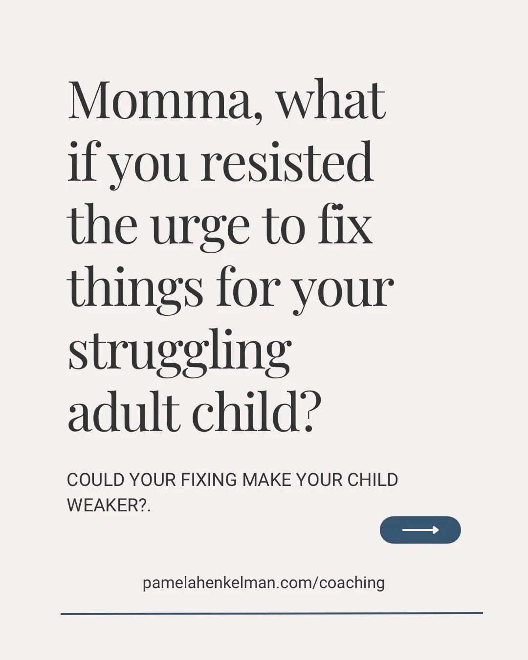 It&rsquo;s so hard not to step in when our adult child is struggling.

Everything in us wants to heal, fix, carry, or solve our grown child&rsquo;s troubles. It&rsquo;s what we always did as a mom. But now that our kids are grown, this impulse only s