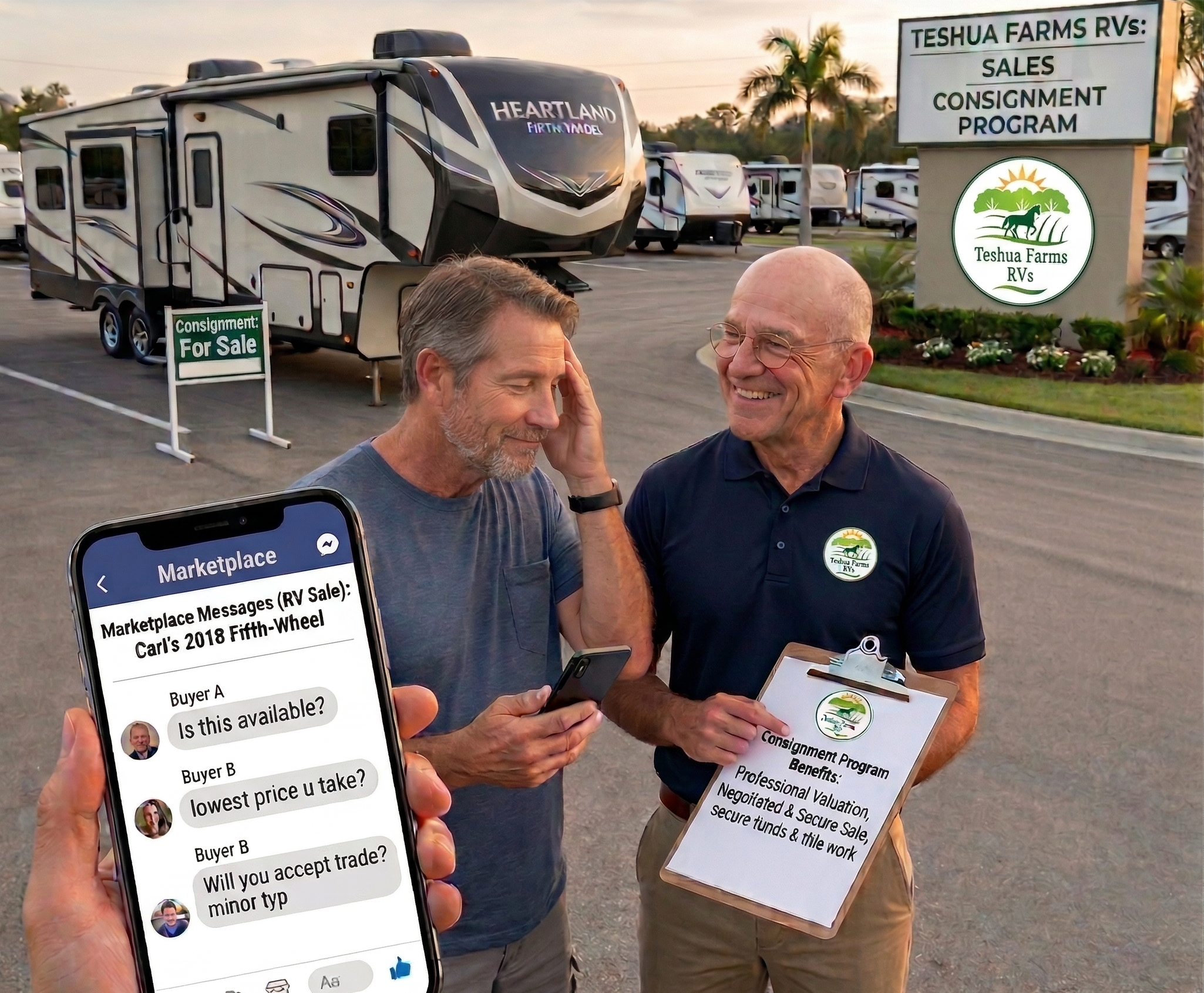 RV owner finds relief after joining the RV Sales Consignment Program at Teshua Farms RVs
