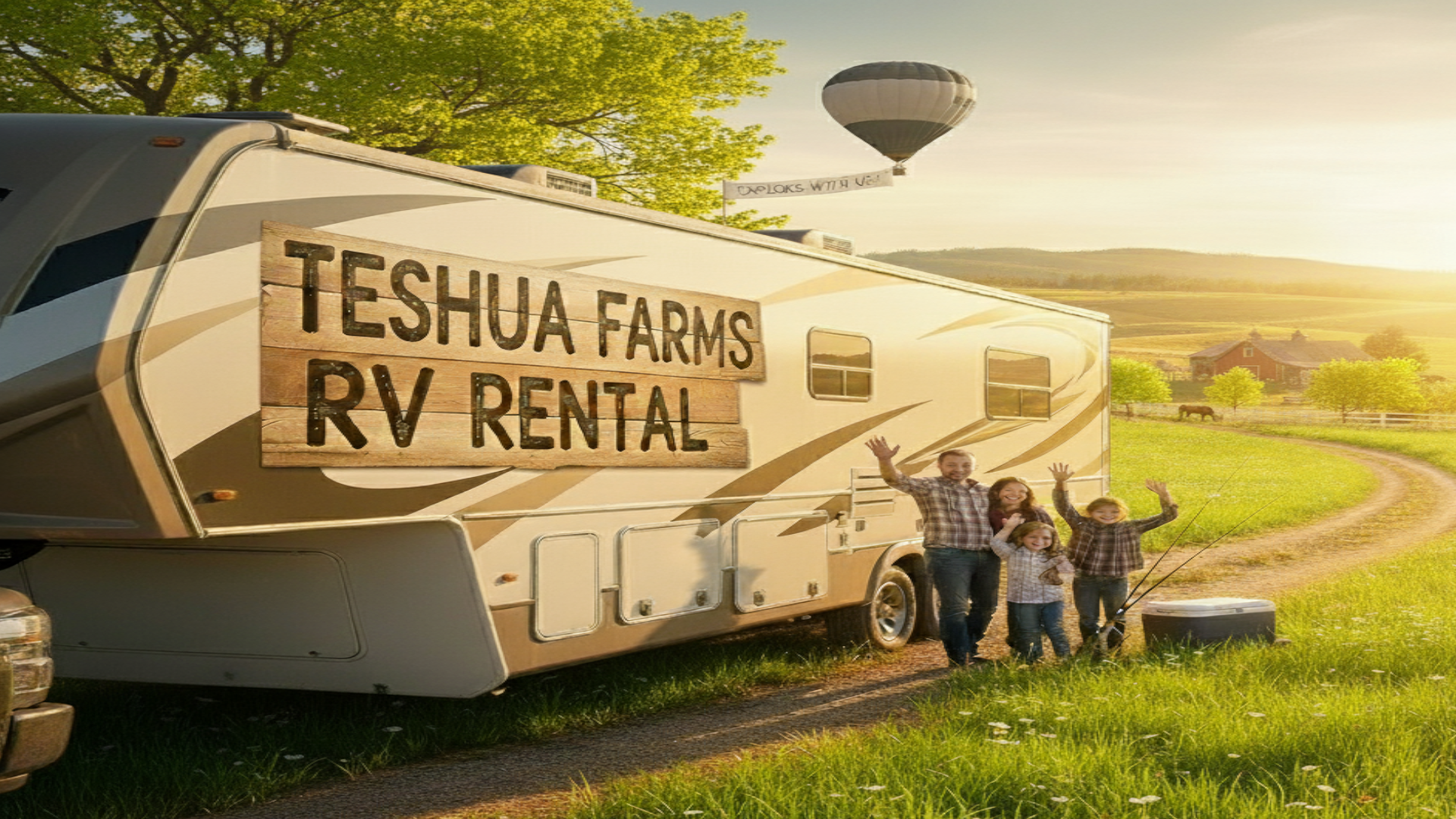 Luxury 5th wheel setup at an Alabama park.