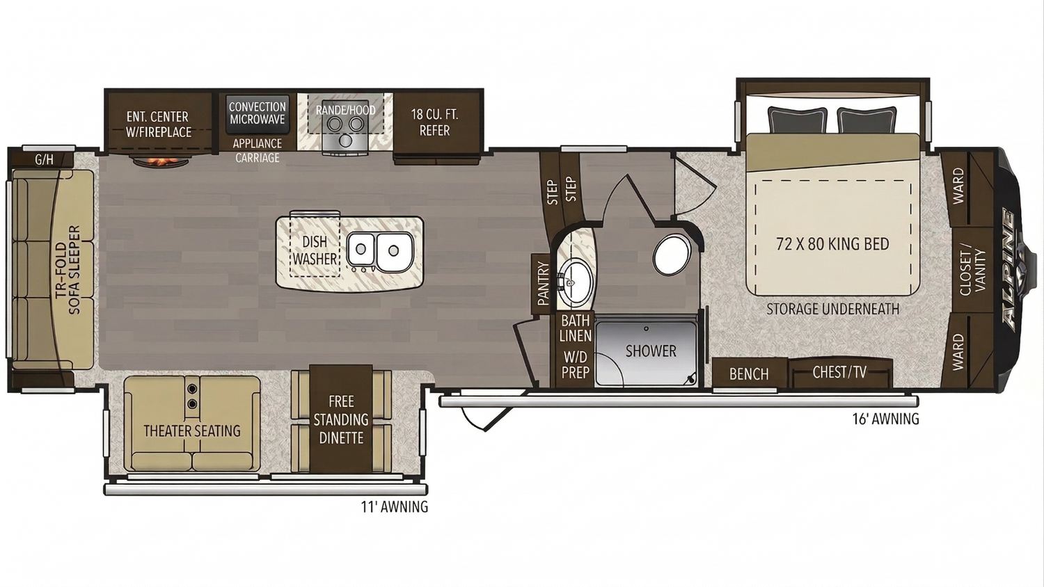 2018 Keystone Alpine 3650RL | Book Your Family RV Adventure — Teshua ...