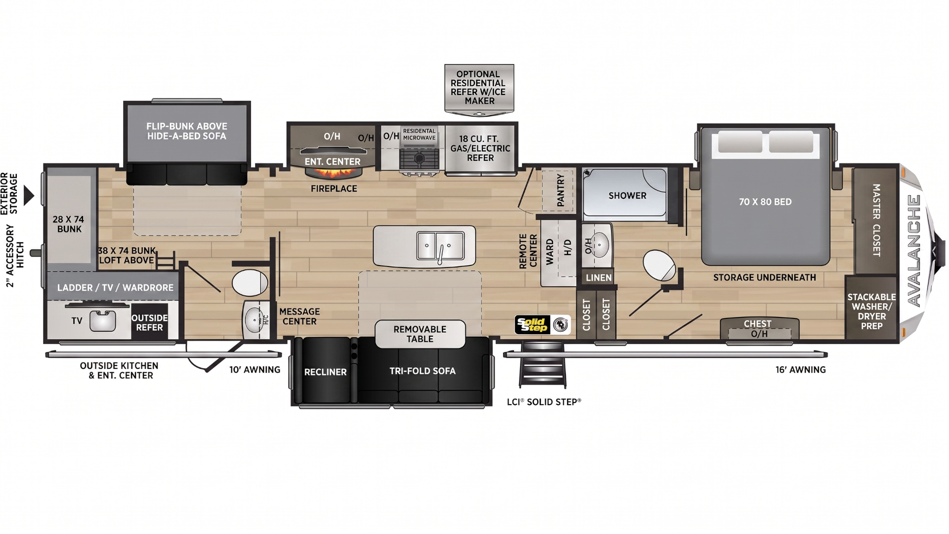 2020 Keystone  Avalanche 378BH Floorplan.png