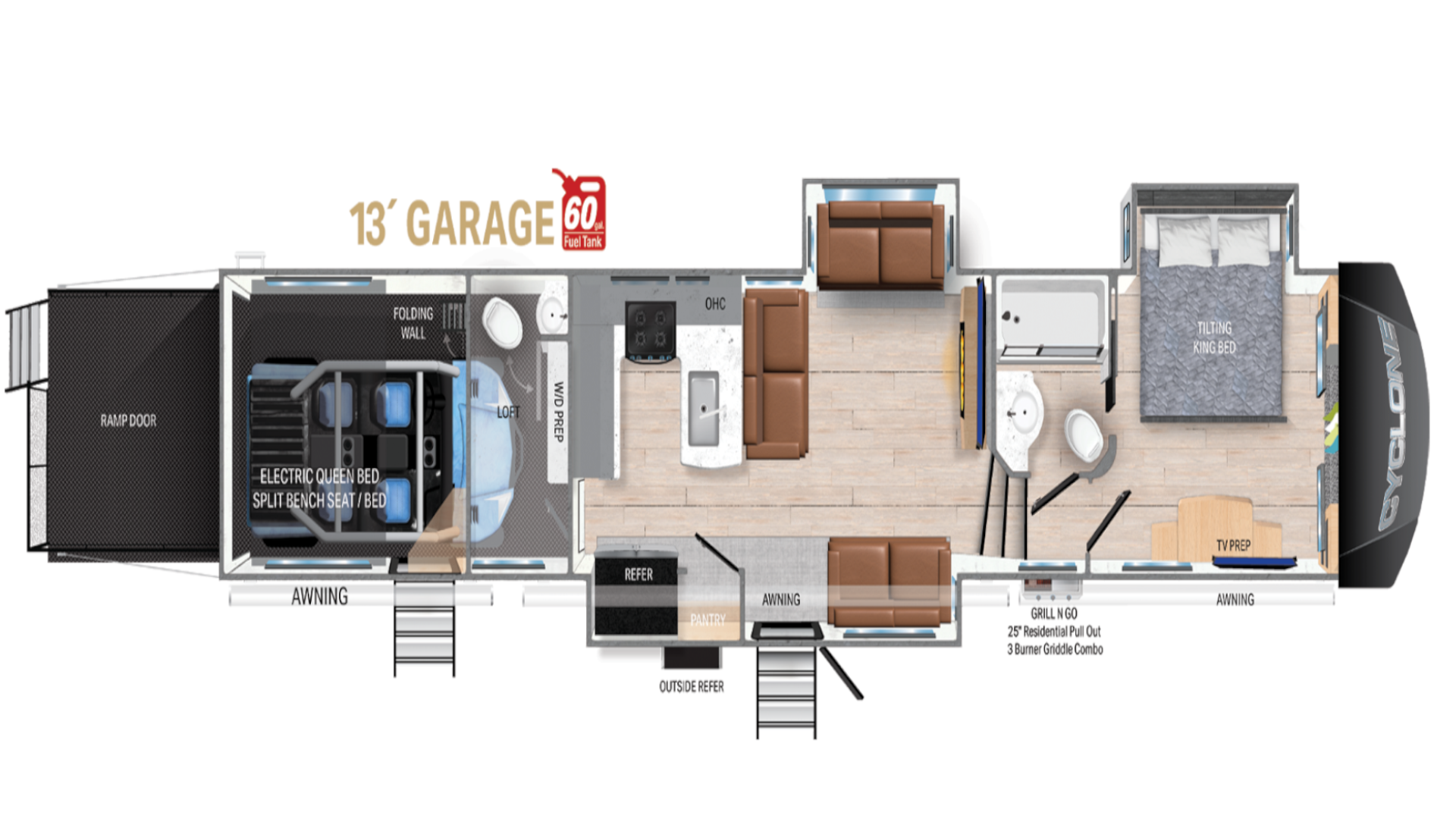 2021 Heartland Cyclone 4006 Floorplan