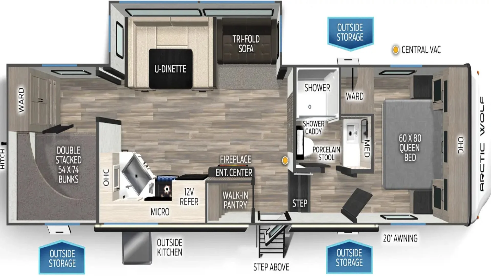 2021 Forest River Arctic Wolf 287BH Floorplan