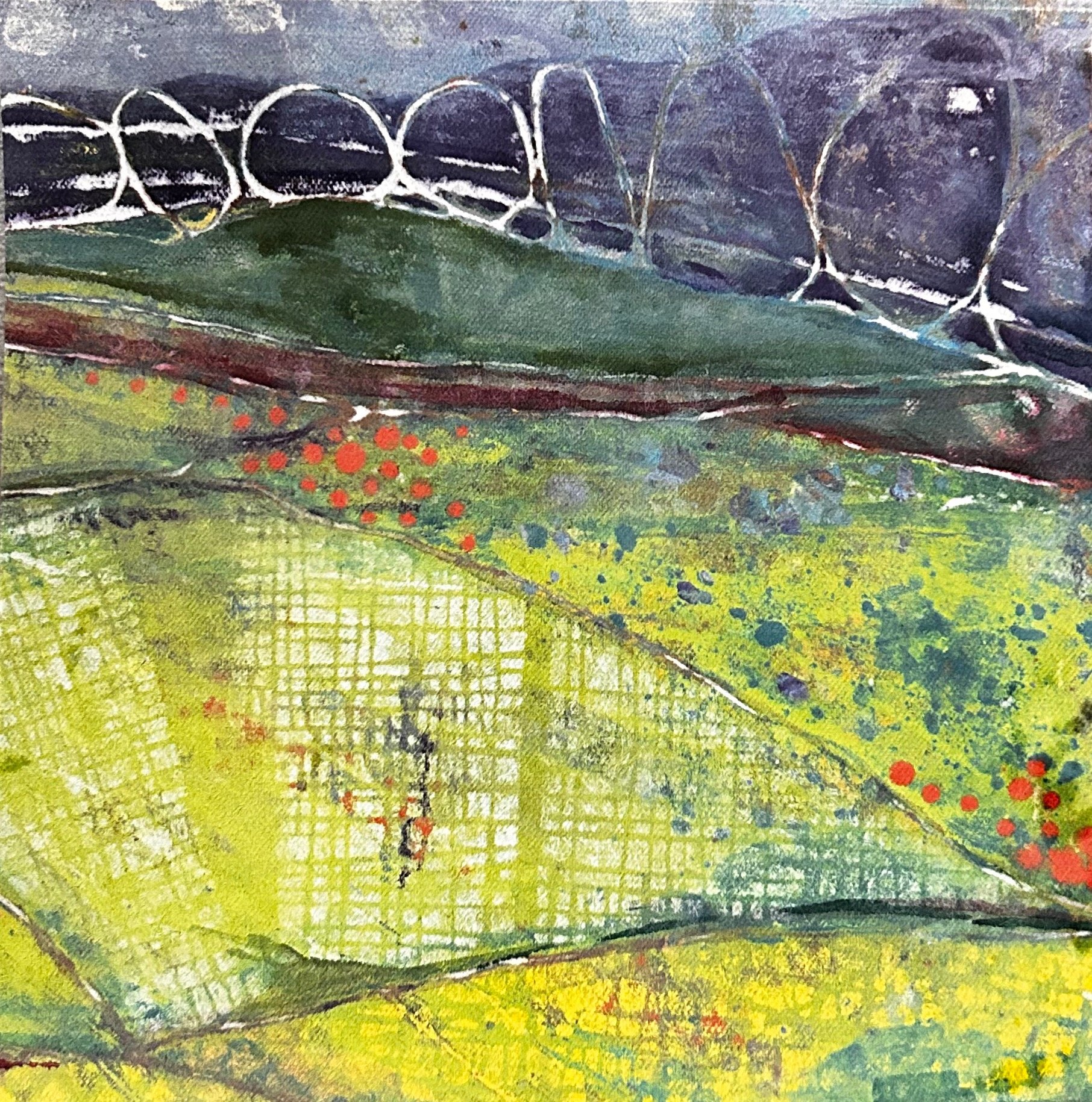 "Connemara Fields"
Clay Monoprint 2026
10.5 x 10.5 