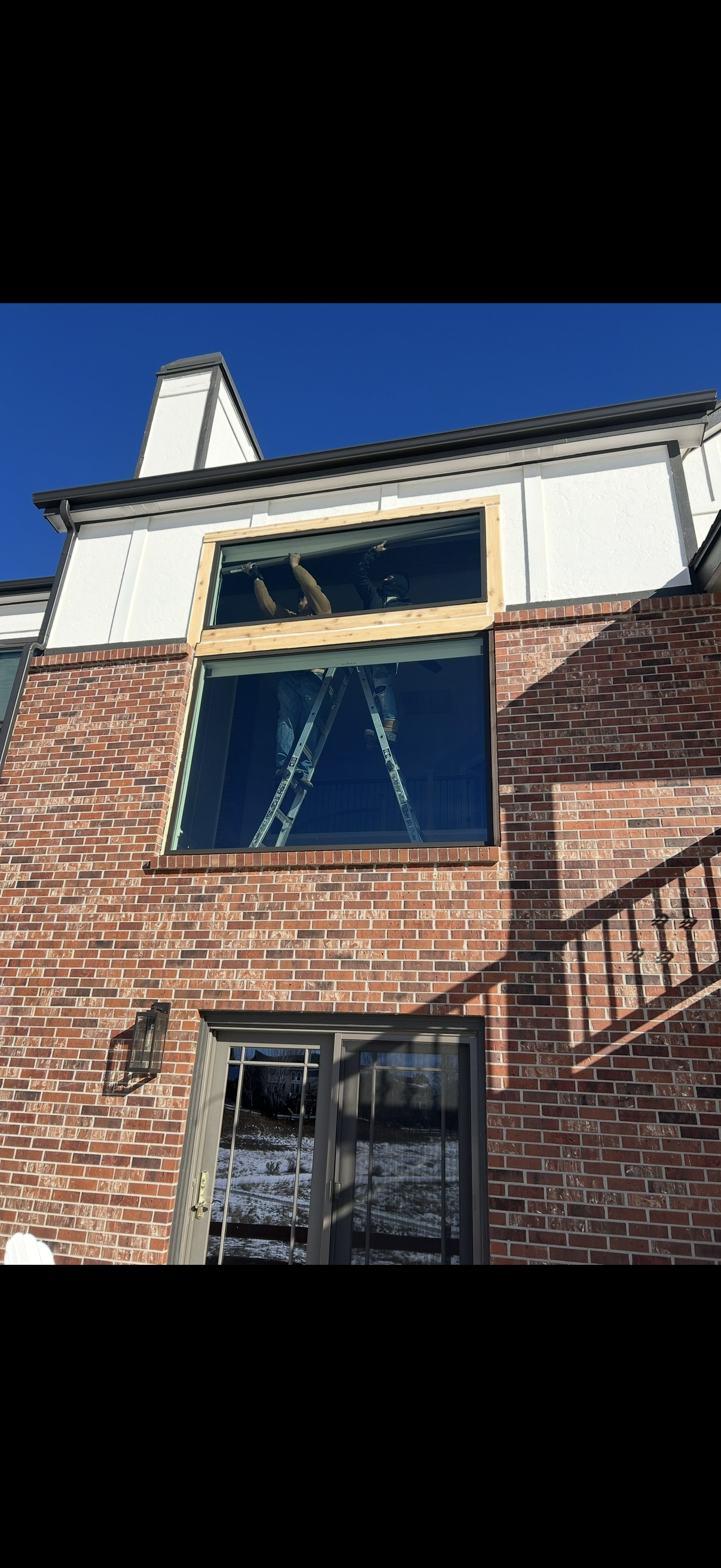 window install & custom finish with exterior trim 