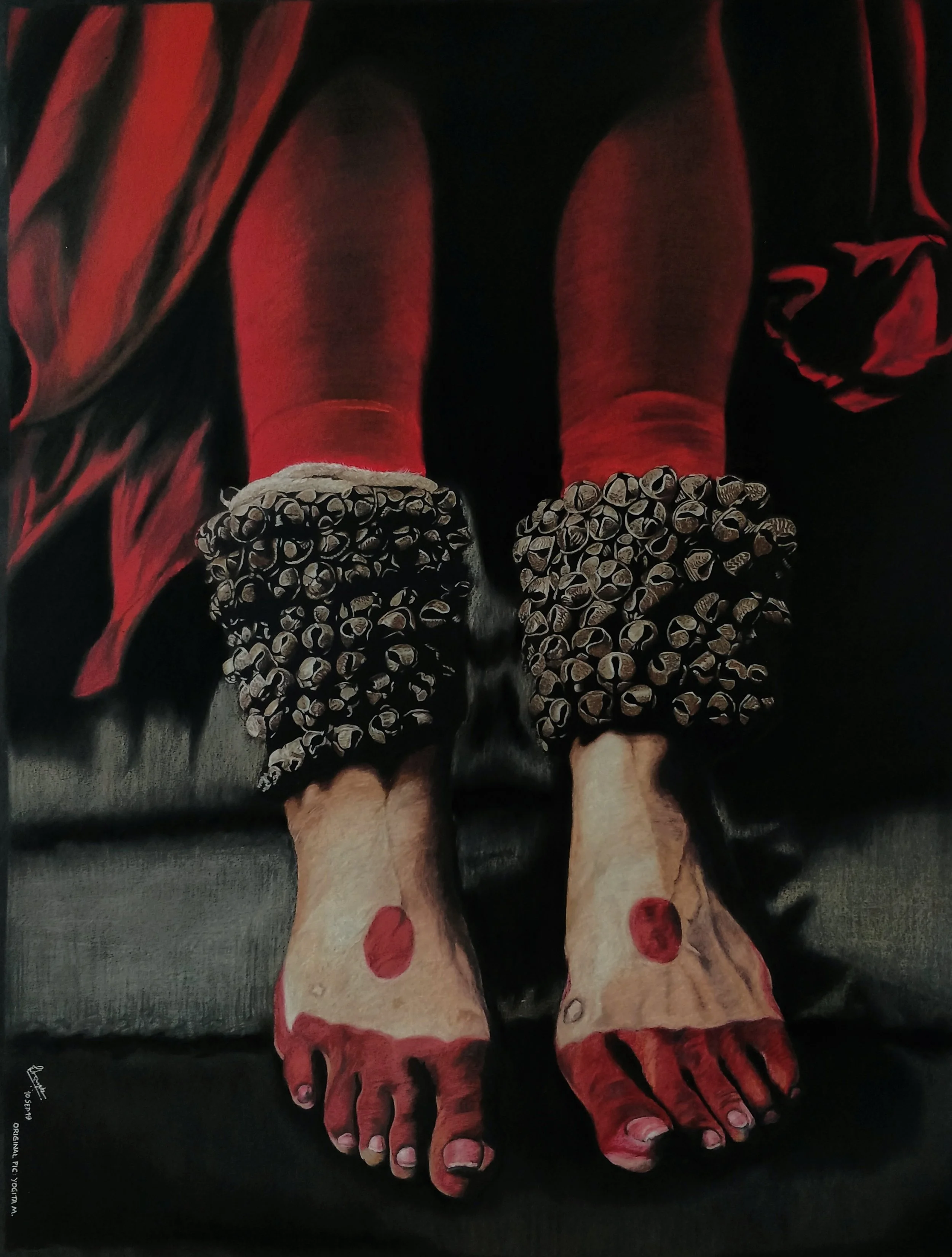 Ghunghroo  |  Color Pencils & Pastels  |  21 x 32 inch