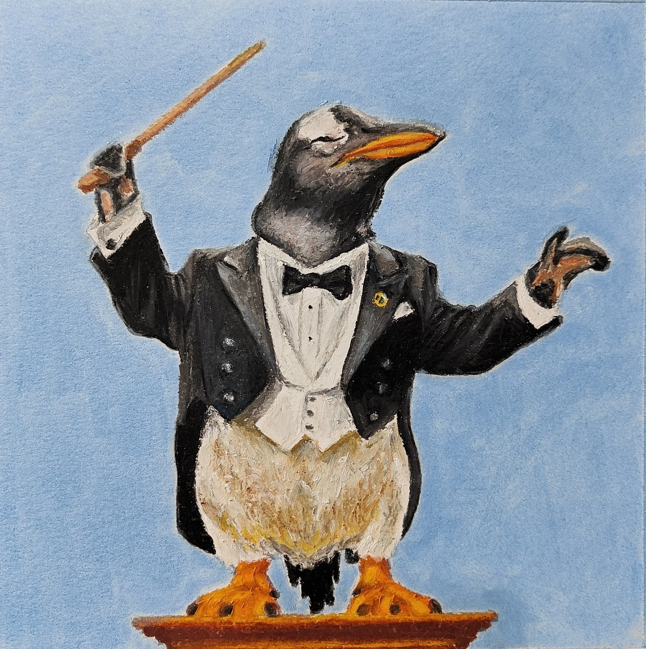 Mr. Musicool  |  Oil Pastel  |  8 x 8