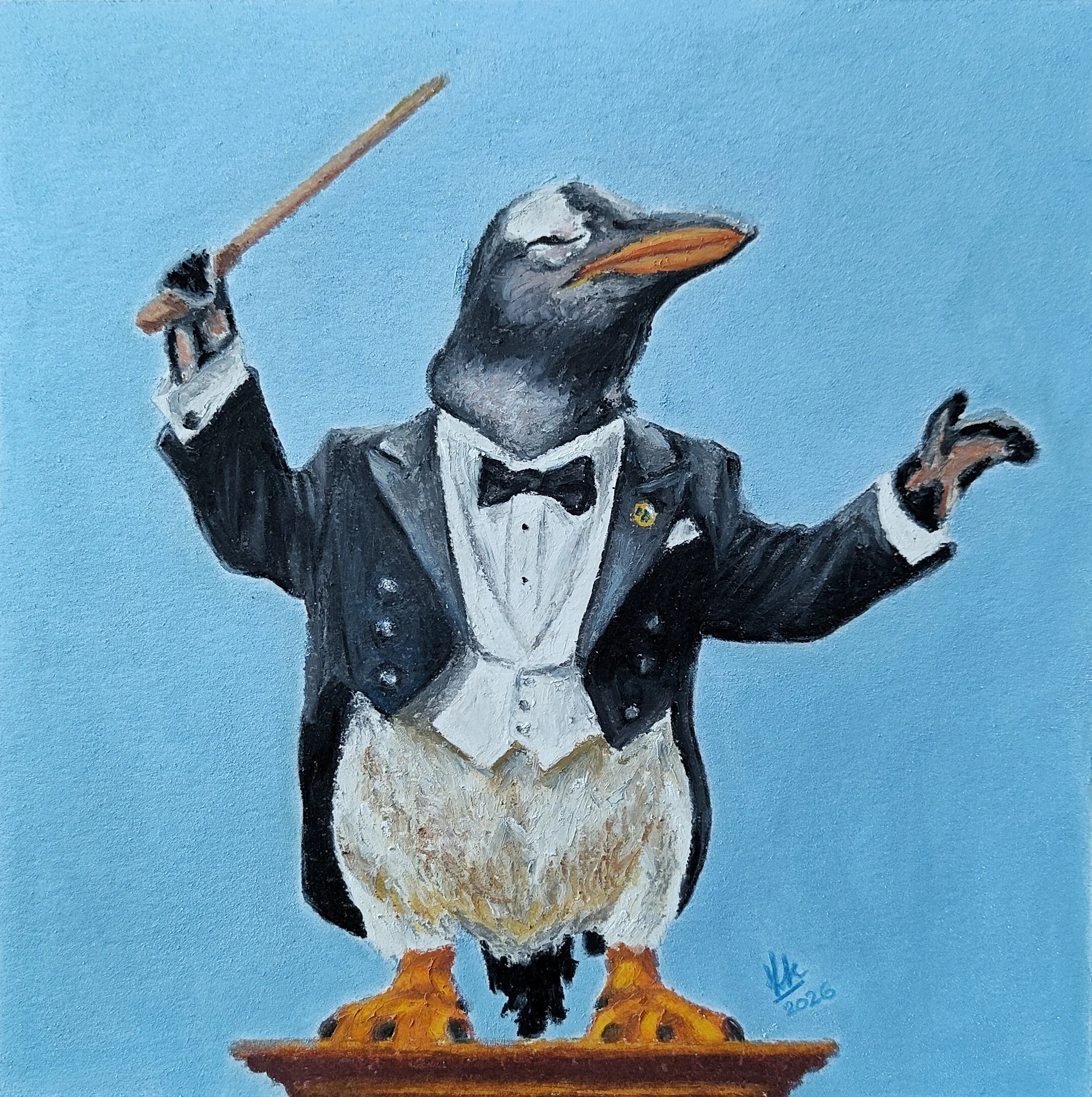 Mr. Musicool  |  Oil Pastel  |  8 x 8 inch