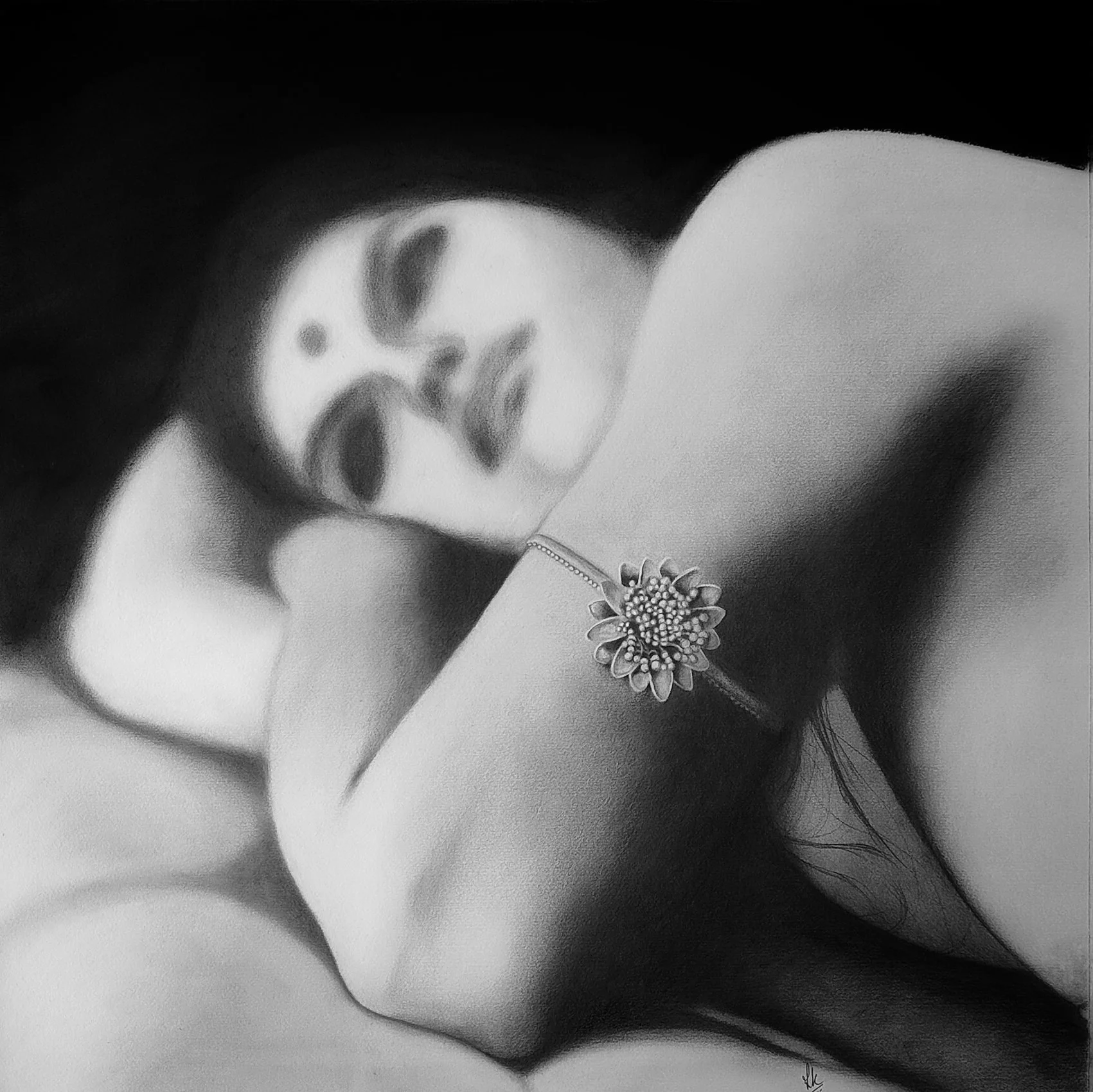 Baajuband |  Graphite Pencil & Charcoal  |  20 x 20 inch