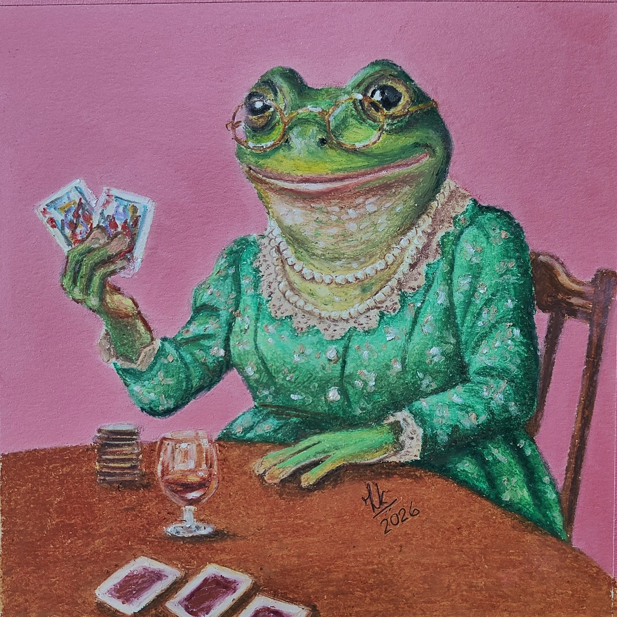 The Gambler  |  Oil Pastel  |  8 x 8 inch