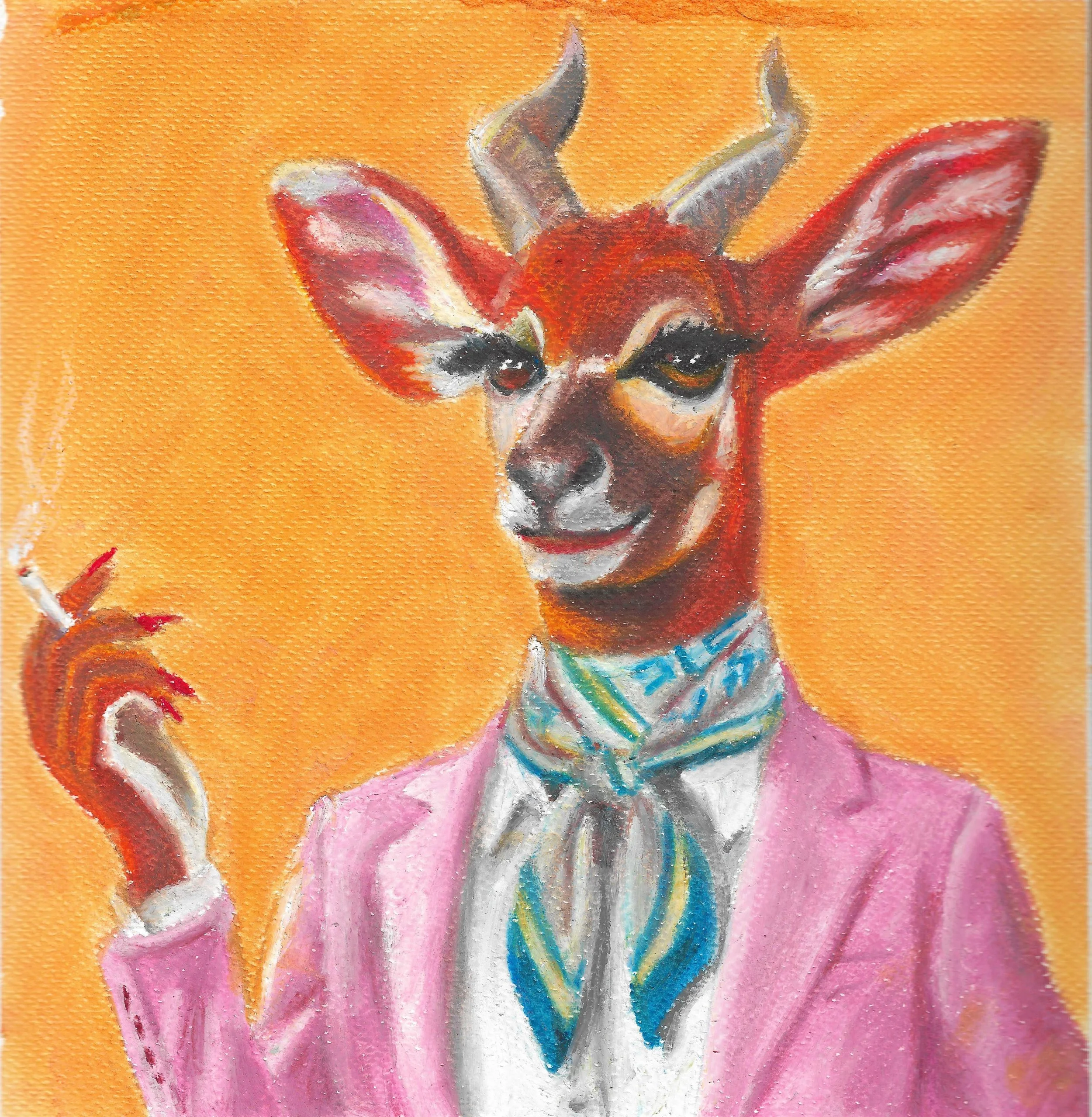 Boss Lady  |  Oil Pastel  |  8 x 8 inch