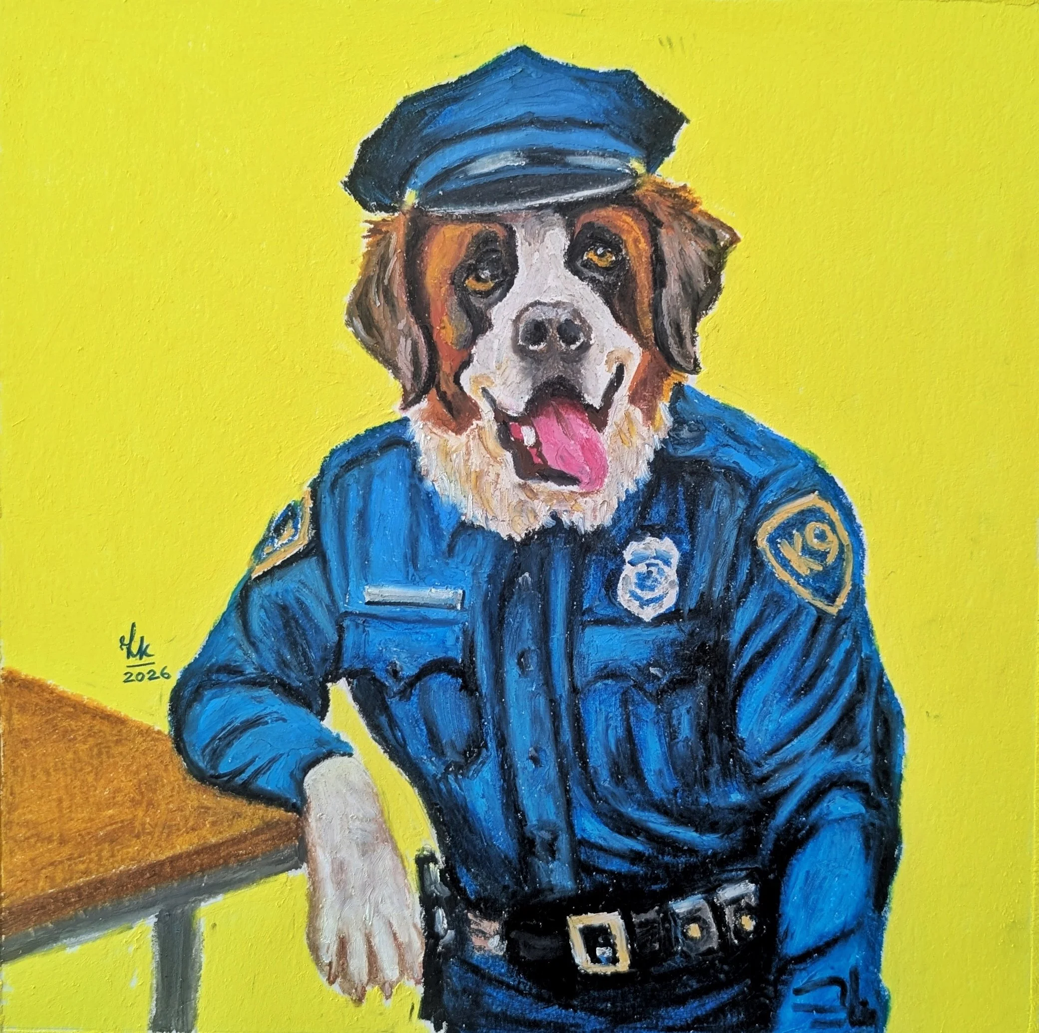 Sergeant  |  Oil Pastels  |  8 x 8 inch