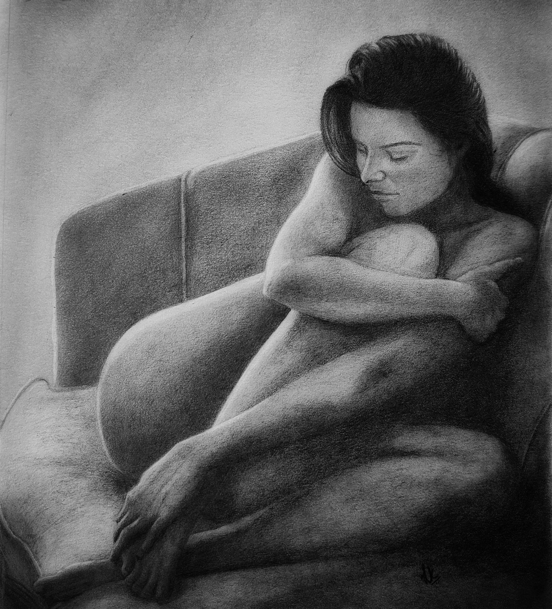 Comfy  |  Graphite Pencil  |  9 x 9 inch