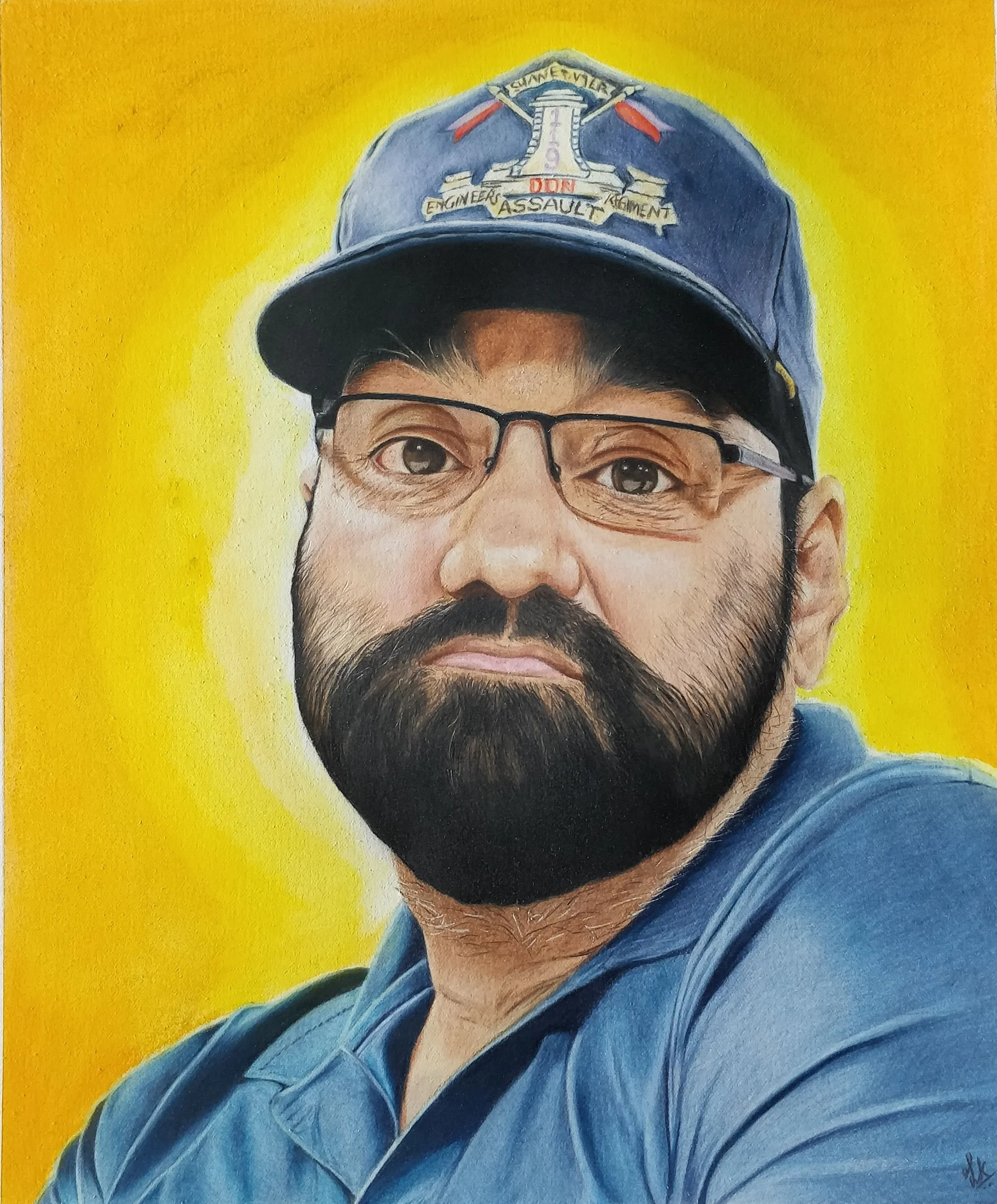 Late Col. HS Walia  |  Color Pencils & Pastels