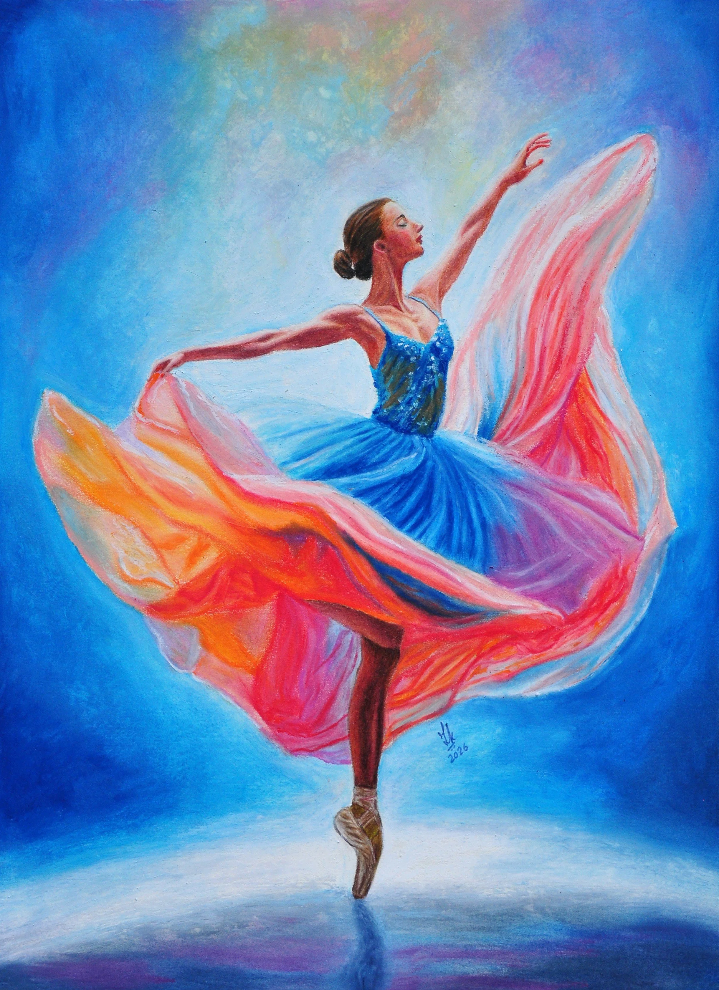 Ballerina  |   Oil Pastels & Color Pencil  |  13.5 x 10.5 inch