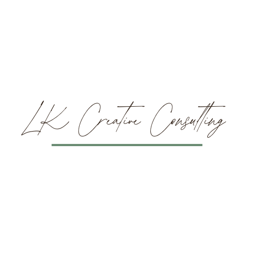 Logo for LK Creative Consulting with handwritten-style text and a green underline.