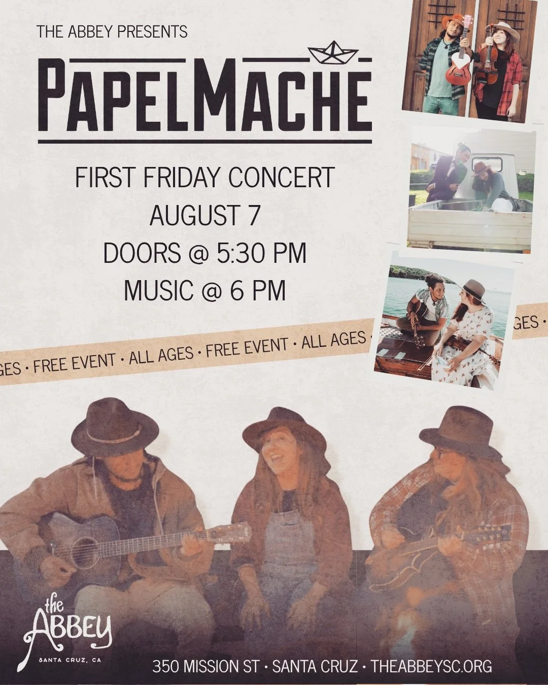 We are excited to host Papel Mach&eacute; for First Friday on August 7th. Papel Mach&eacute; is an international husband-and-wife duo based in Barcelona, Spain, consisting of Keila (from Spain) and Edwin (from Honduras). 

The duo creates folk-pop an