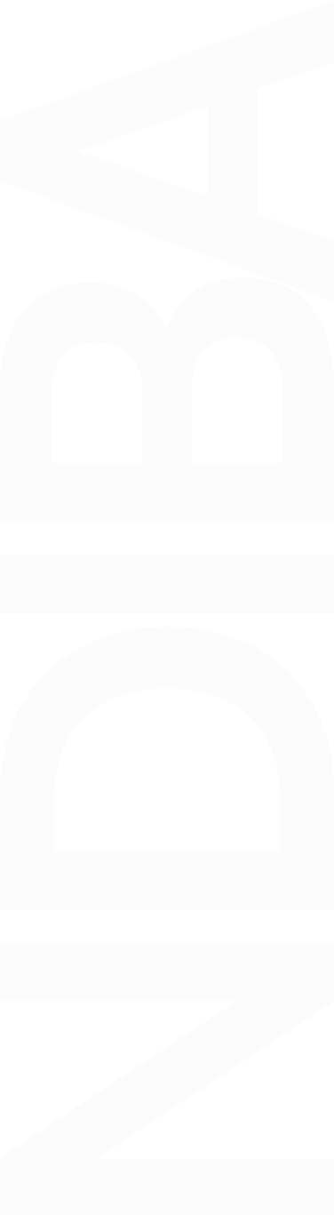 Vertical black and white banner with the word 'VIMEO' in bold, stylized letters.