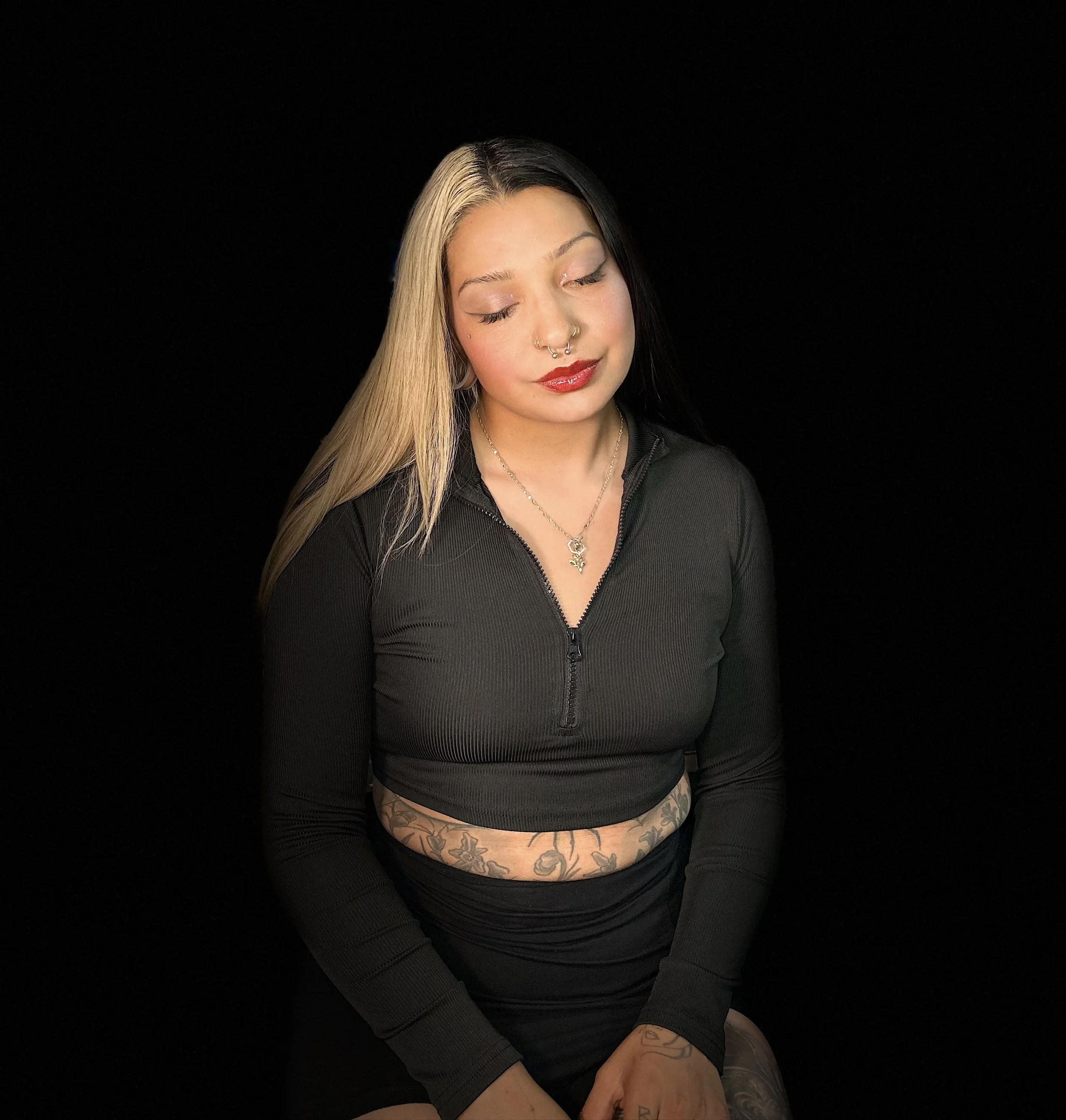 Makeup Application showcasing MODA Brushes. Hair straightened