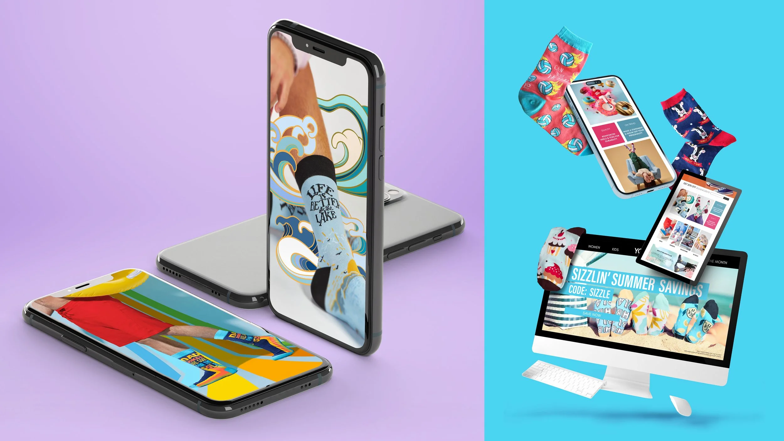 Collage of devices showing Yo & Co images.