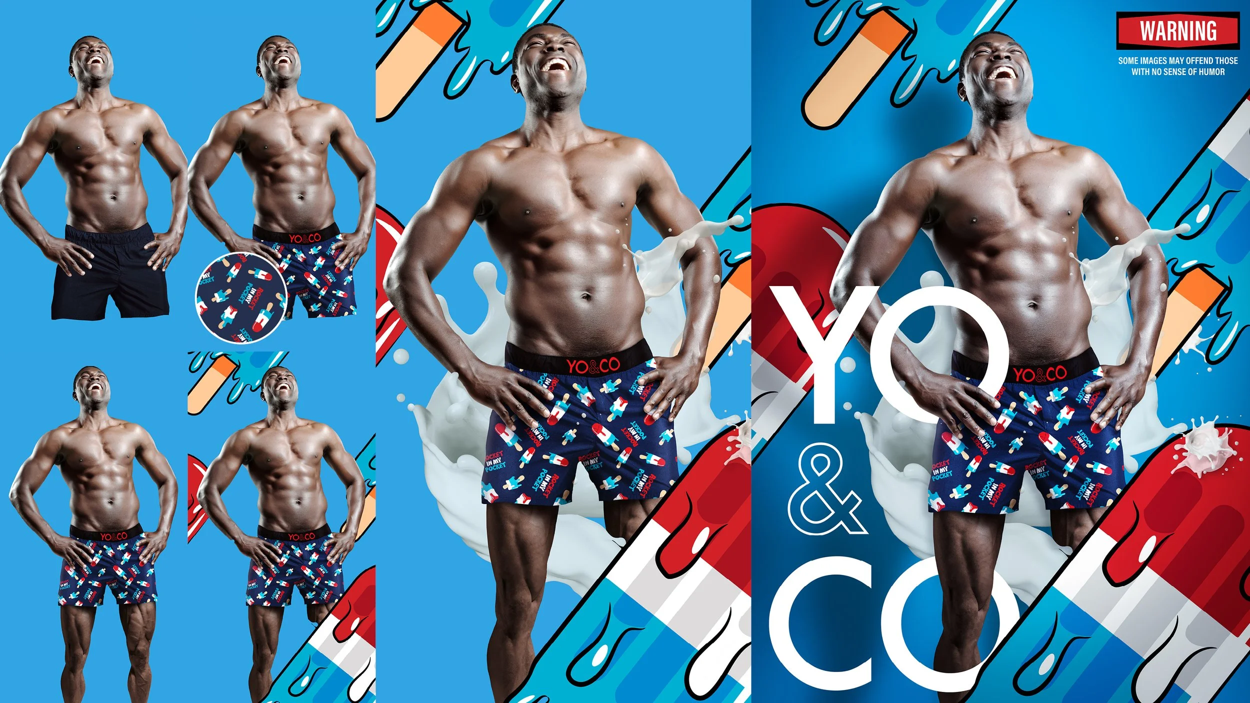 Collage of images showing the process of editing them together.