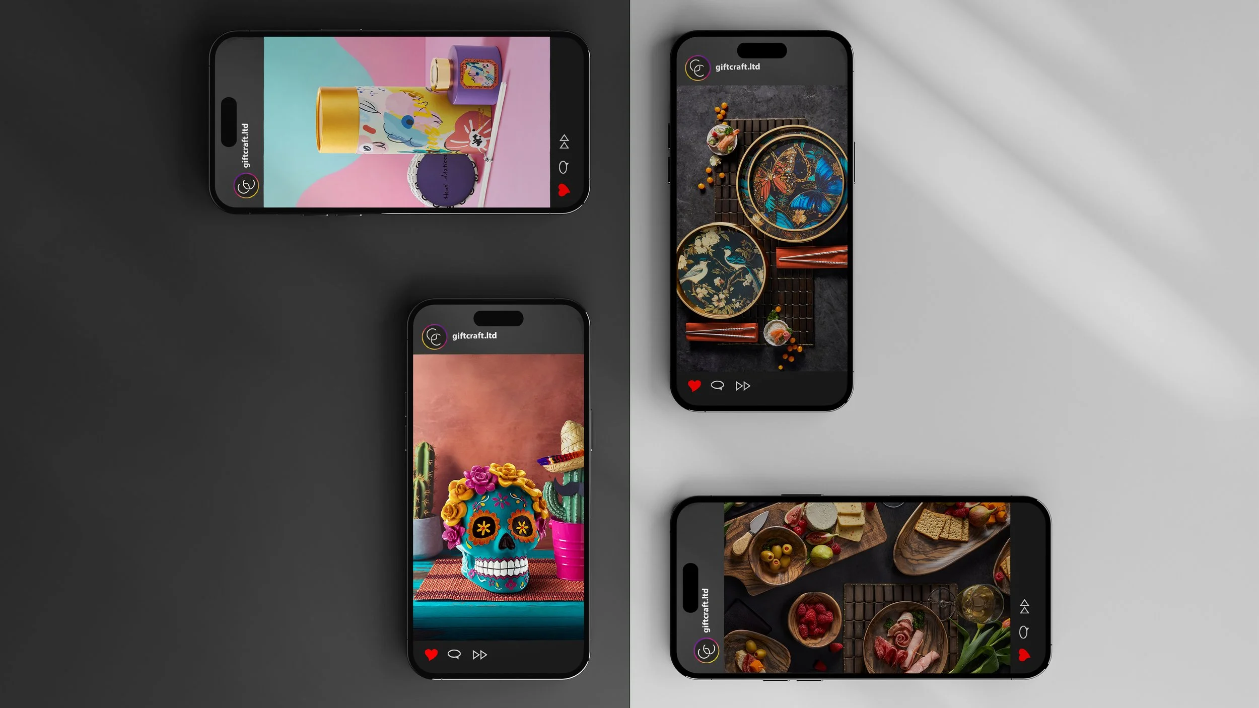 A collage of four Maison social media posts.