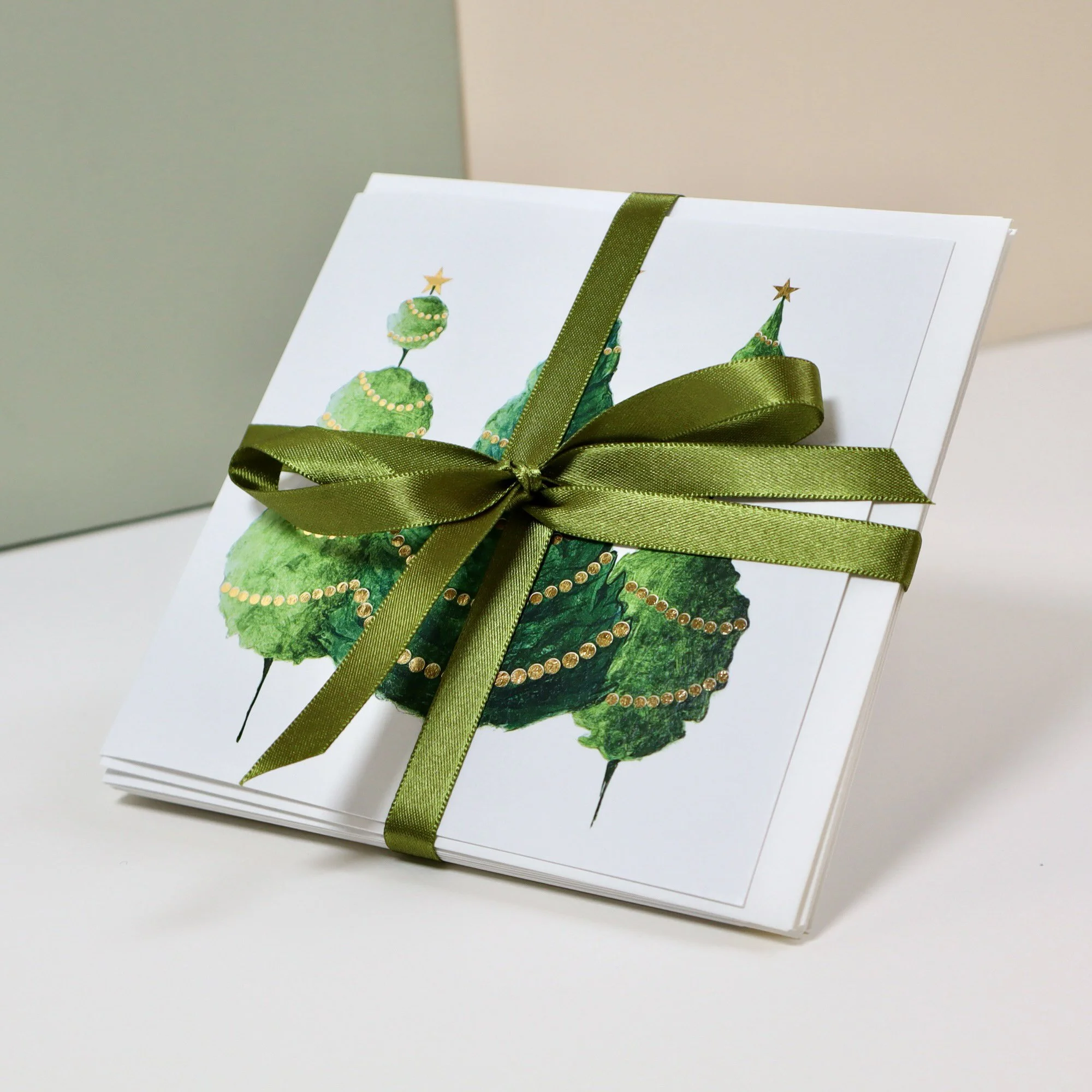 Three Trees Christmas Cards - Pack of 5