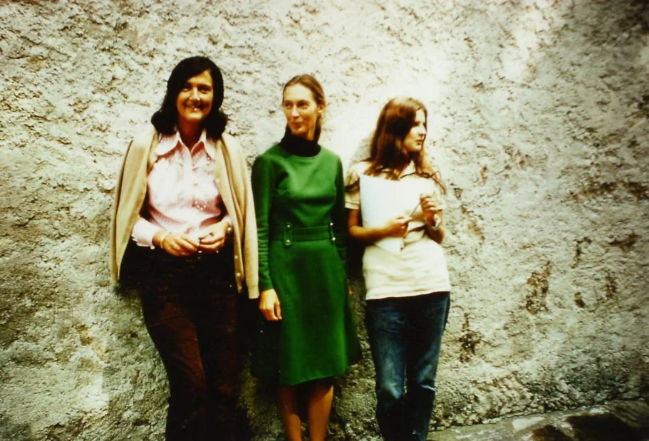 A photo of the three female scientists who together formed the Trimates,