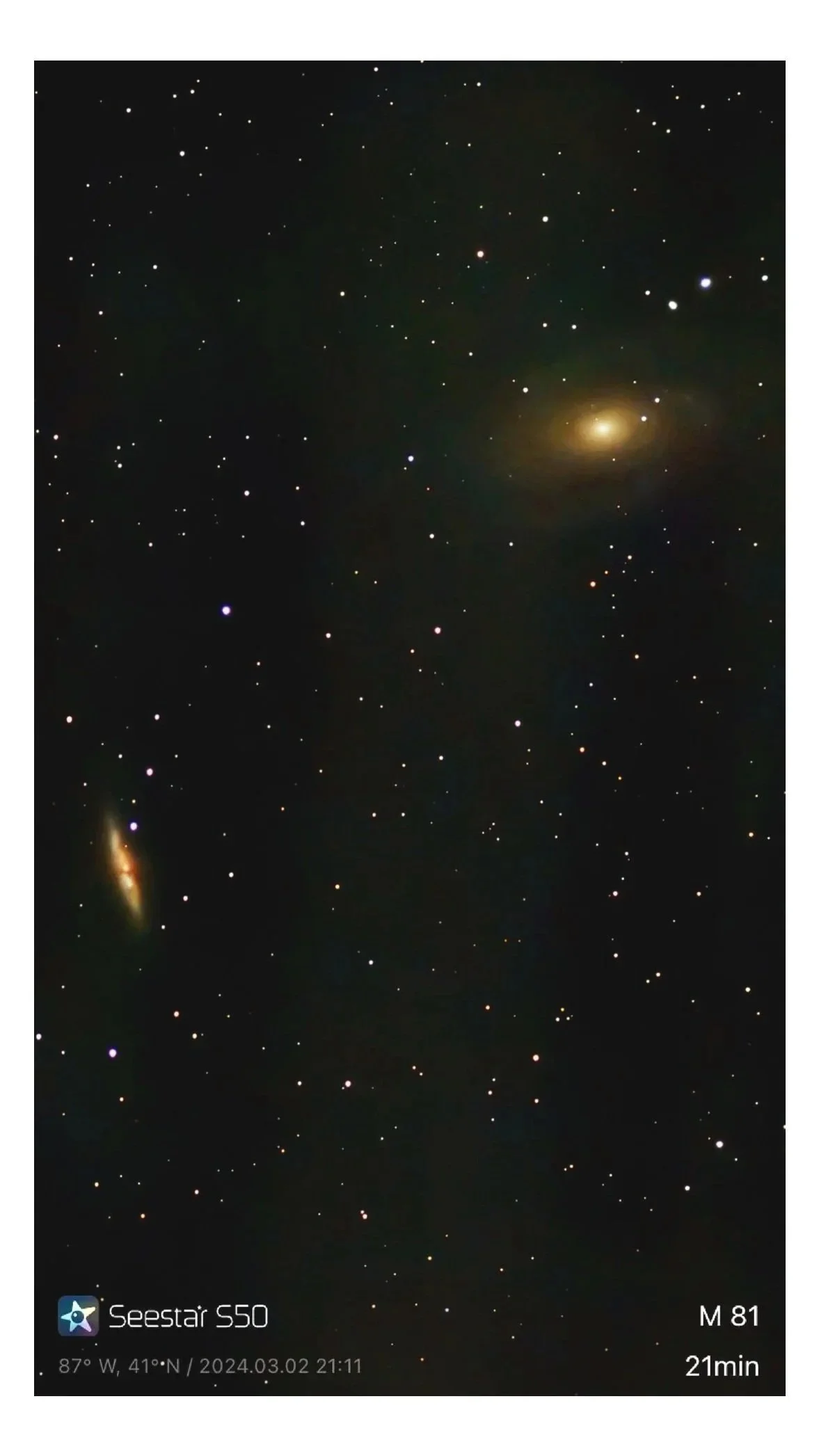 M81 Bode's Spiral Galaxy &amp; M82 Cigar Starburst Galaxy