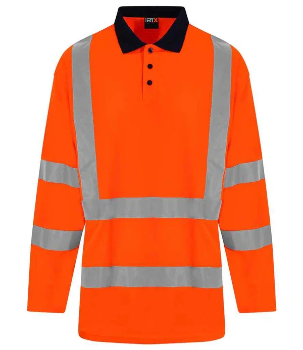RTX High Visibility Long Sleeve Polo Shirt