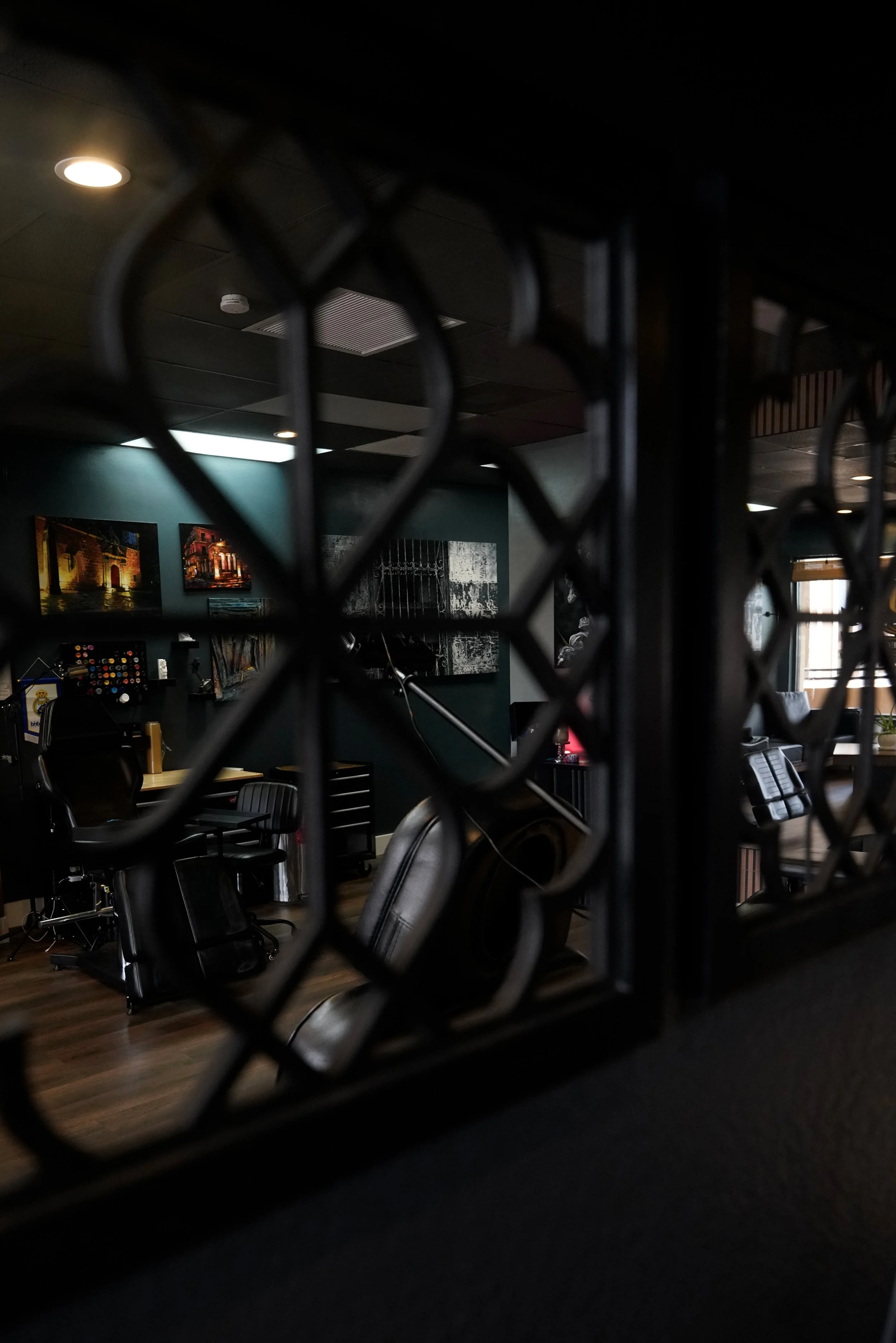 Interior of Black Nova Tattoo Collective in Miami, showcasing a modern tattoo studio specializing in custom tattoos and expert cover-up work.